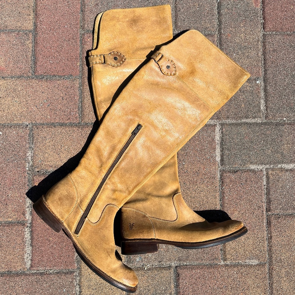 FRYE AND CO. Over the Knee Tan Leather Boots